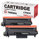 Compatible Brother TN830XL, TN-830XL Toner Cartridge High Yield 2 Pack - 6000 Pages