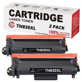 Compatible Brother TN830XL, TN-830XL Toner Cartridge High Yield 2 Pack - 6000 Pages