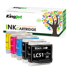 Compatible Brother LC51, LC-51 Ink Cartridges BCYM 5 Pack