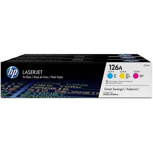 OEM HP 126A CF341A Toner Cartridges CYM 3 Pack