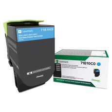 OEM Lexmark 71B10C0 Toner Cartridge Cyan 2.3K Return Program