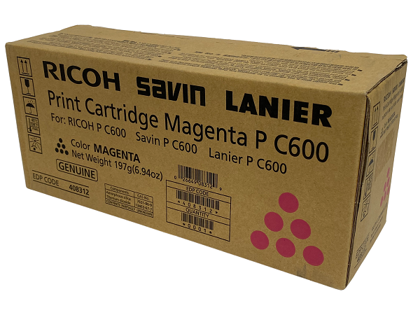 OEM Ricoh 408312, PC600 Toner Cartridge Magenta 12000 Pages