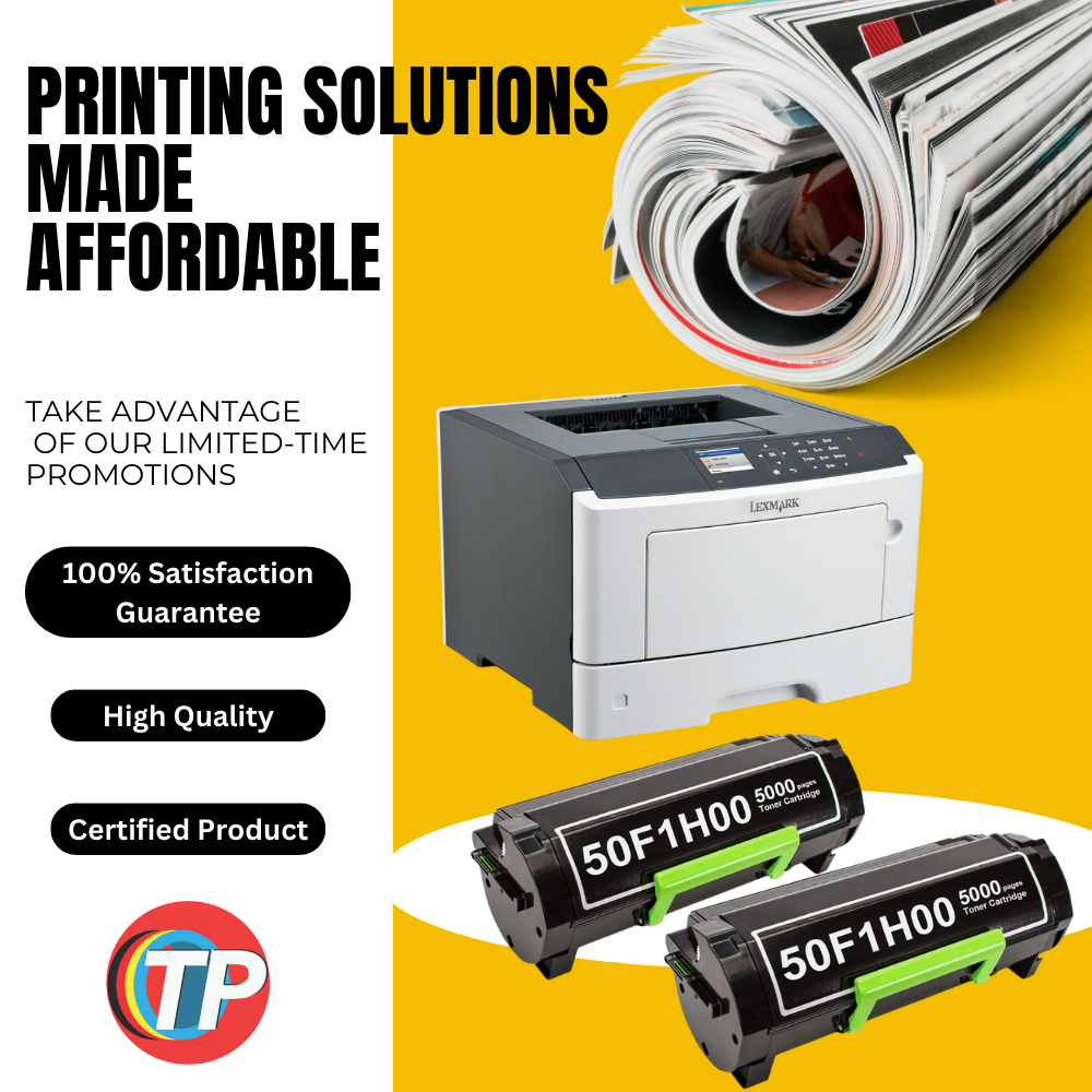 Compatible Lexmark 50F1H00-2 pack, 501H Toner Cartridge for Lexmark MS310, MS312, MS315, MS410, MS415, MS510, MS610 - 2 Pack