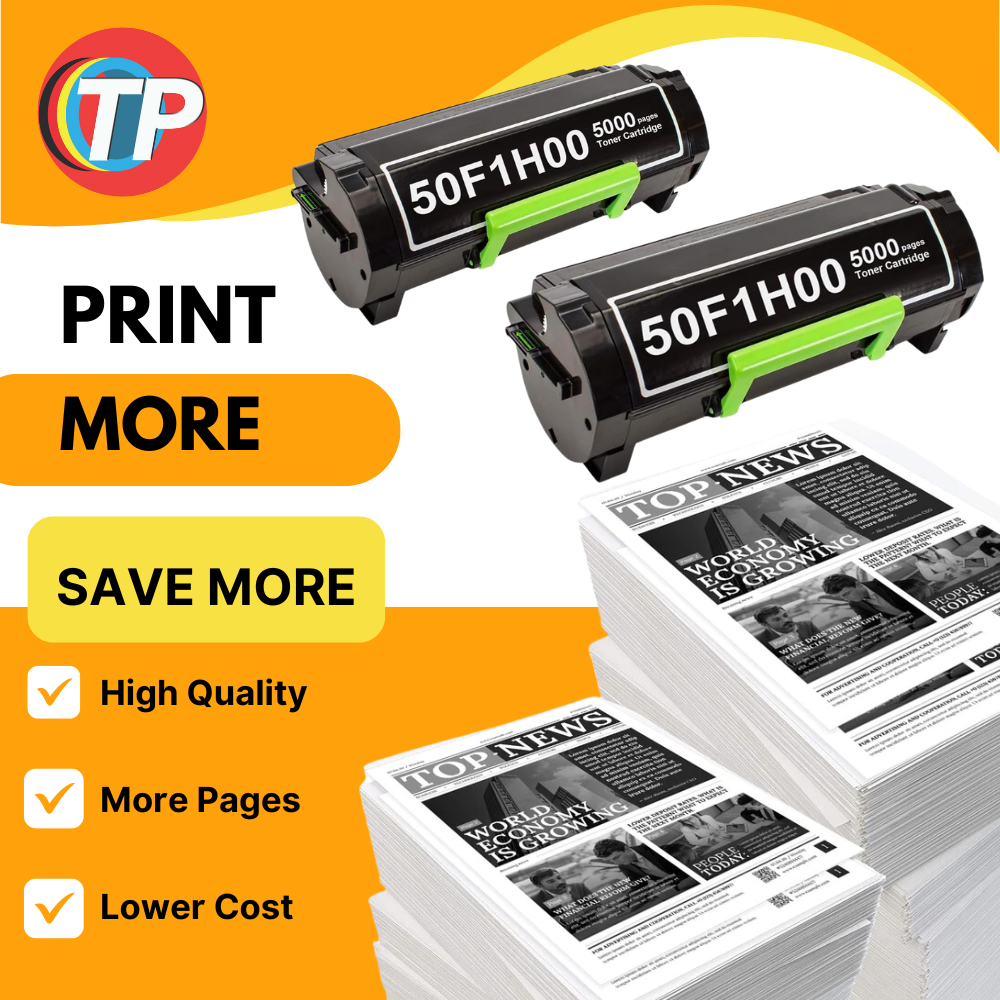 Compatible Lexmark 50F1H00-2 pack, 501H Toner Cartridge for Lexmark MS310, MS312, MS315, MS410, MS415, MS510, MS610 - 2 Pack