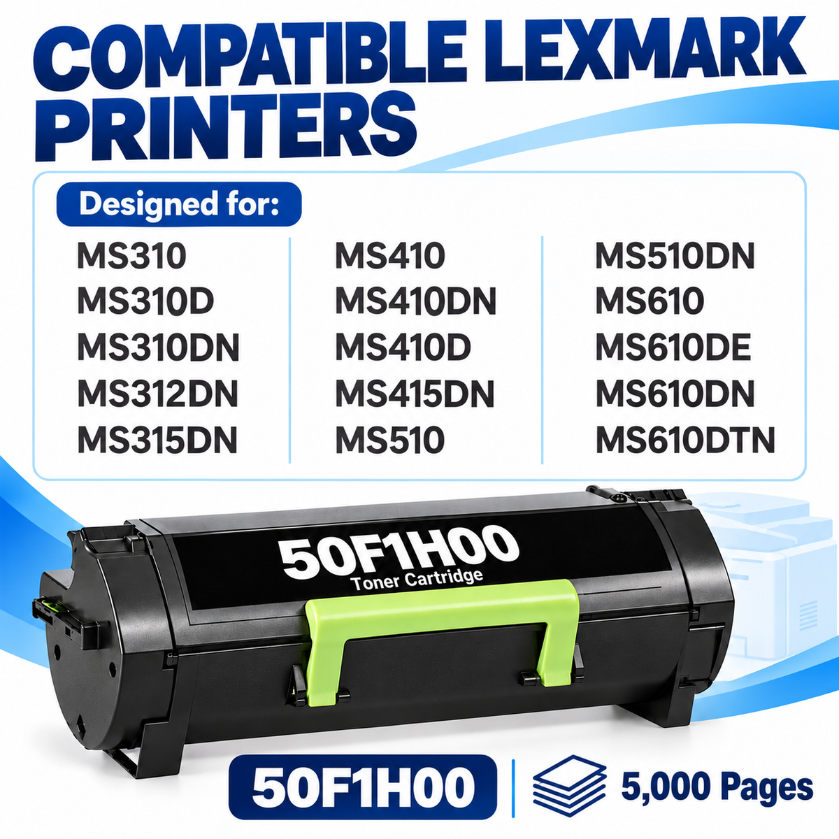 Compatible Lexmark 50F1H00, 501H Toner Cartridge Black 5000 Pages