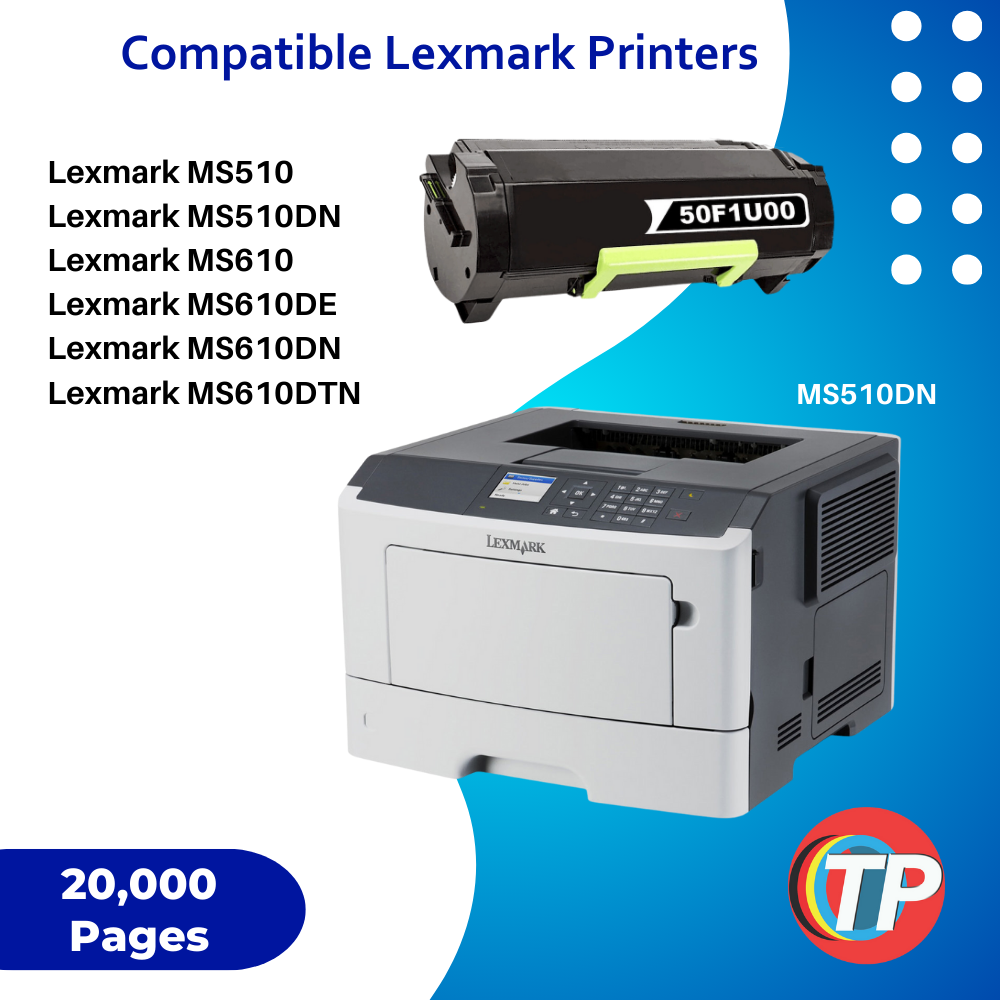 Compatible Lexmark 50F1U00, 501U Toner Cartridge For MS510, MS610 - 20000 Pages