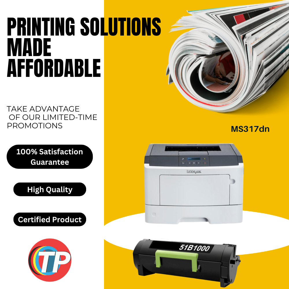 Compatible Lexmark 51B1000 Toner Cartridge For MS317, MS417, MS517, MS617, MX317, MX417, MX517, MX617 - 2.5K