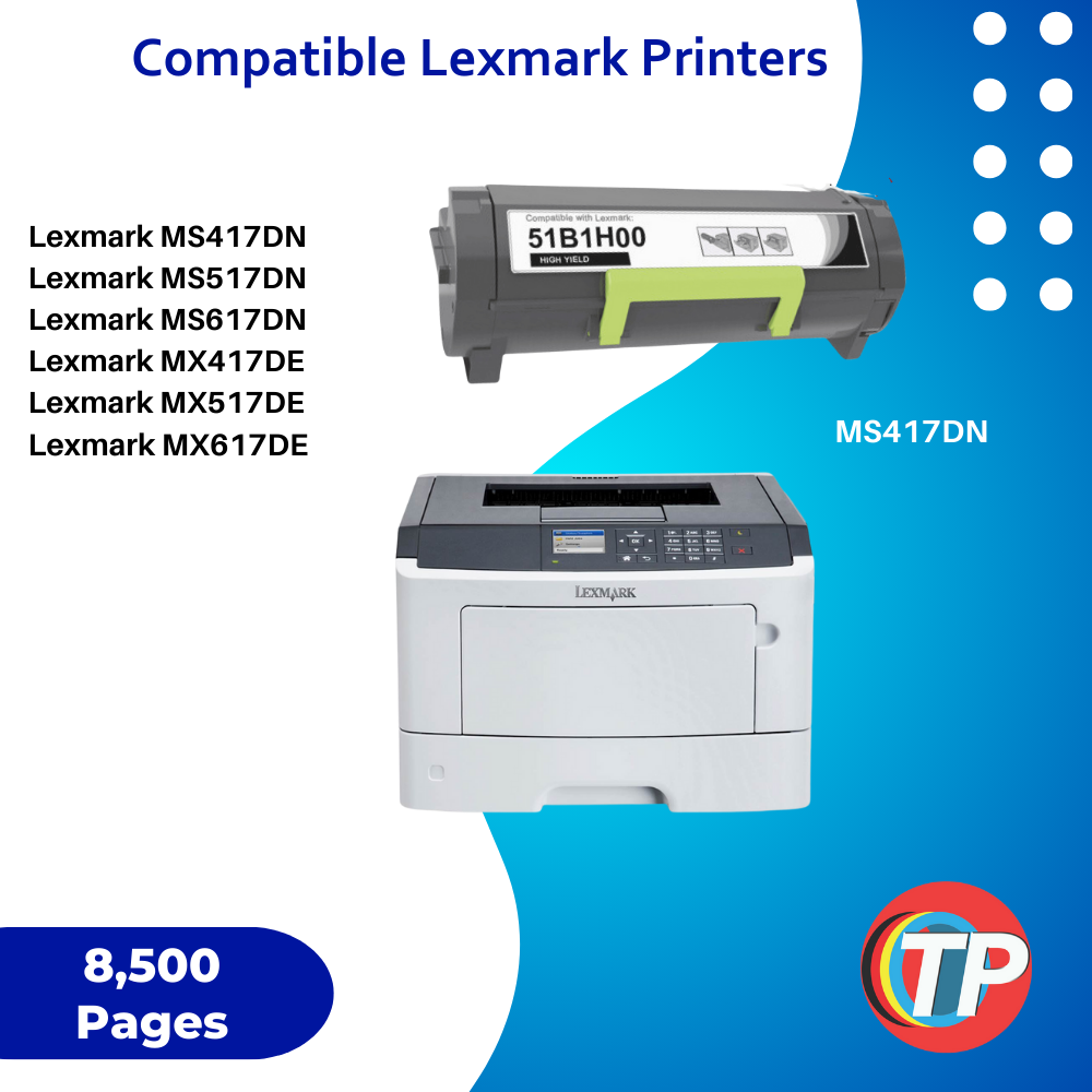 Compatible Lexmark 51B1H00, 511X Toner Cartridge For MS417, MS517, MS617, MX417, MX517, MX617 - 8.5K