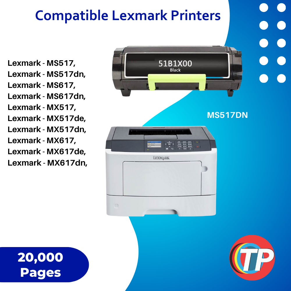 Compatible Lexmark 51B1X00 Toner Cartridge For MS517, MS617, MX517, MX617 - 20K