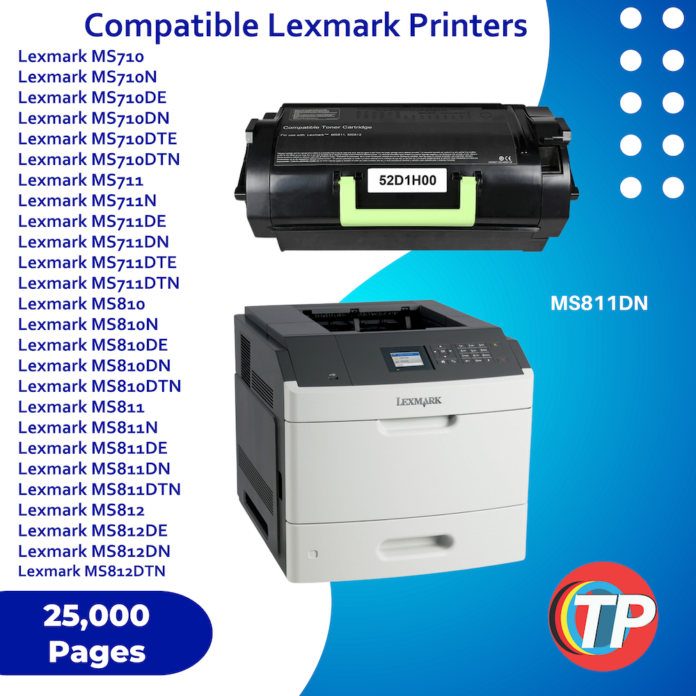 Compatible Lexmark 52D1H00, 521H Toner Cartridge For MS710, MS711, MS810, MS811, MS812 - 25K