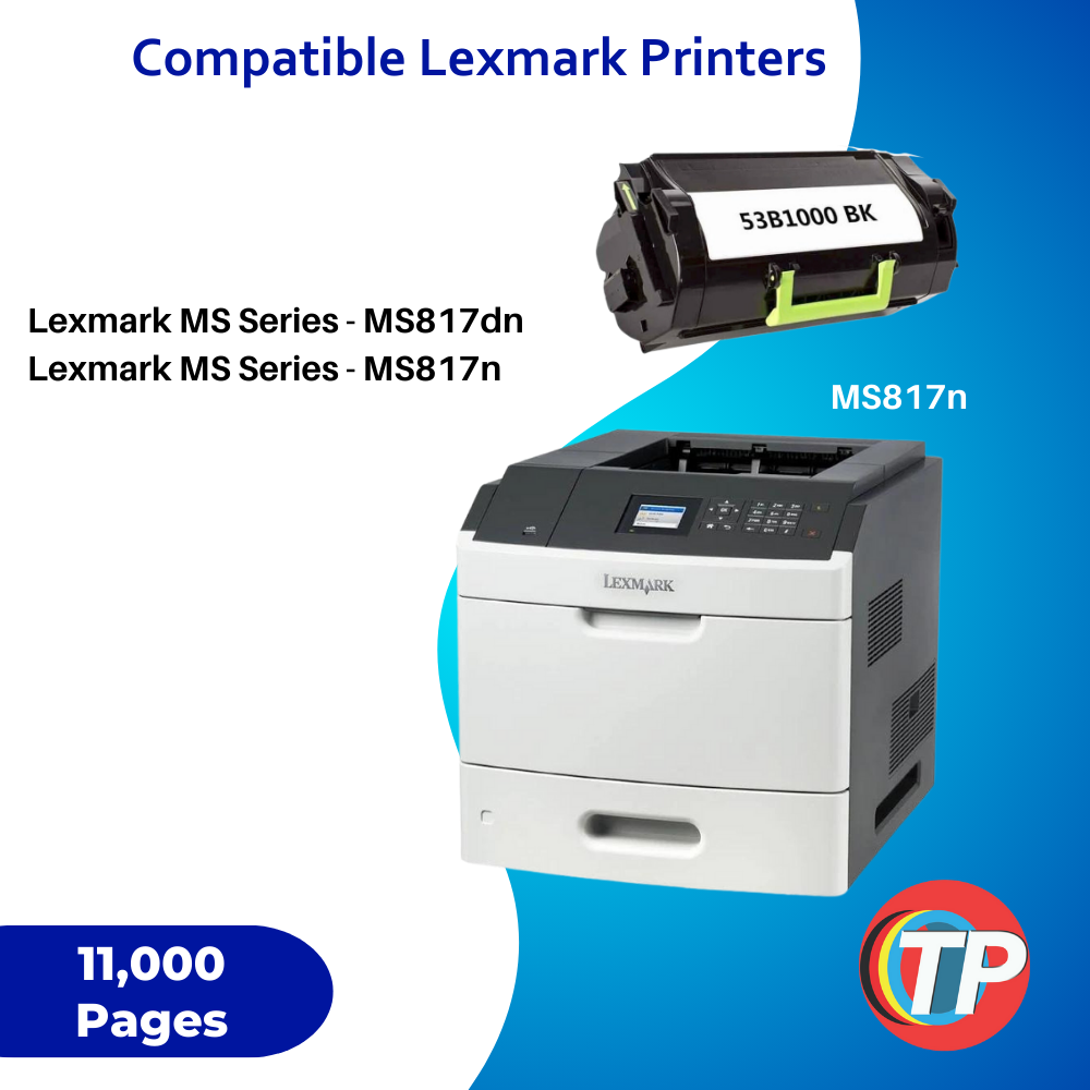 Compatible Lexmark 53B1000 Toner Cartridge For MS817, MS818 - 11,000 Pages