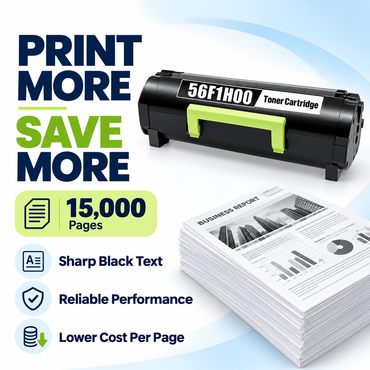 Compatible Lexmark 56F1H00 High Yield Toner Cartridge Black – 15,000 Pages