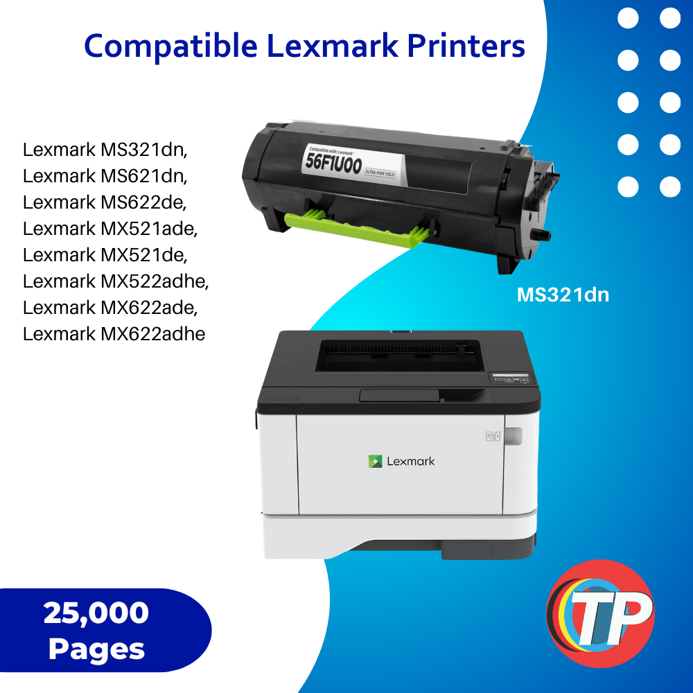 Compatible Lexmark 56F1U00 Toner Cartridge For MS321, MS621, MS622, MX521, MX522, MX622 - 25K