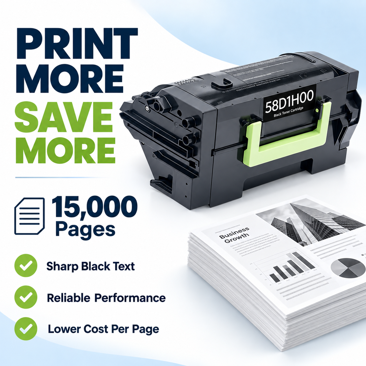 Compatible Lexmark 58D1H00 Black Toner Cartridge – 15,000 Pages