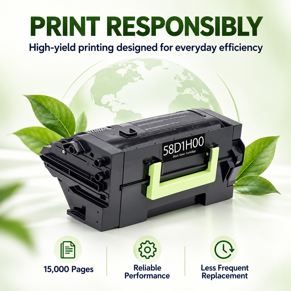 Compatible Lexmark 58D1H00 Black Toner Cartridge – 15,000 Pages