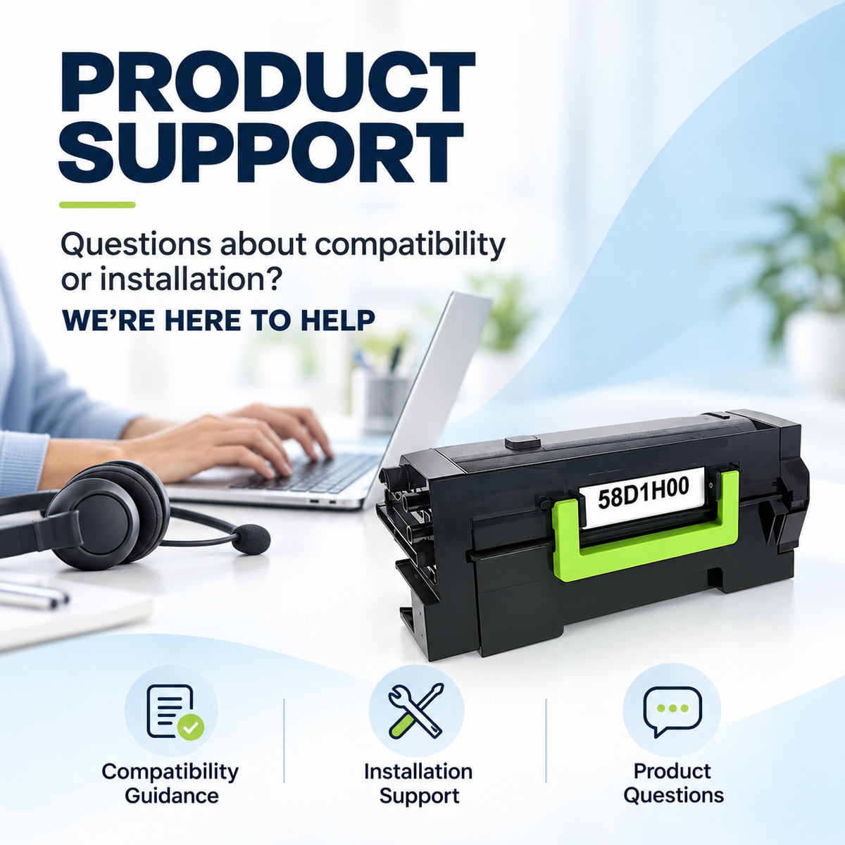 Compatible Lexmark 58D1H00 Black Toner Cartridge – 15,000 Pages