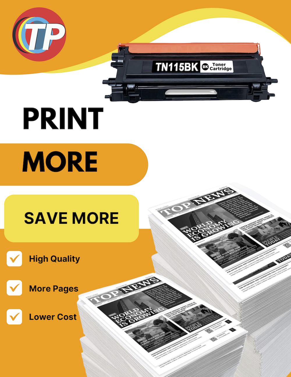 Compatible Brother TN-115BK, TN115 Toner Cartridge Black 5K