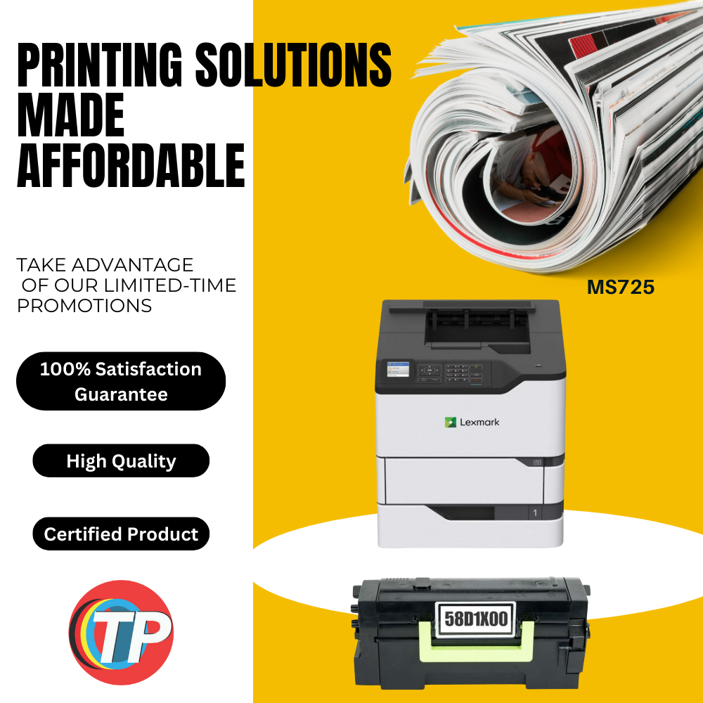 Compatible Lexmark 58D1X00 Toner Cartridge For MS725, MS822, MS823, MS825, MS826, MX721, MX722 - 35K