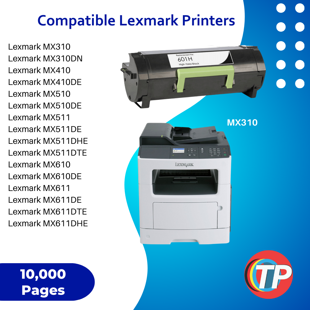 Compatible Lexmark 60F1H00, 601H Toner Cartridge For MX310, MX410, MX510, MX511, MX610, MX611 - 10K