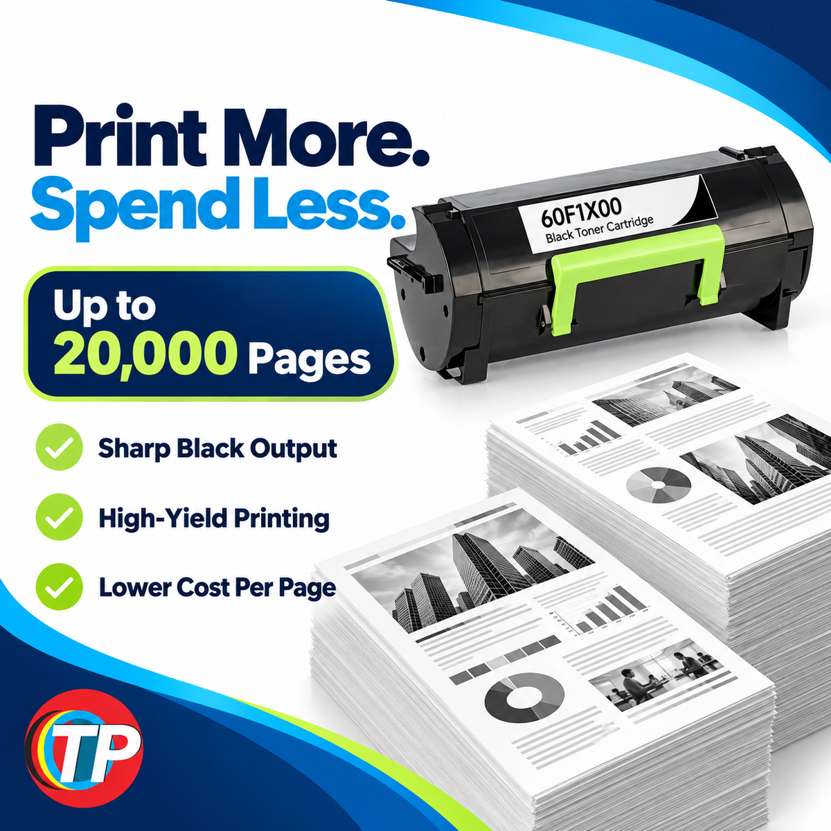 Compatible Lexmark 60F1X00 601X Toner Cartridge Black 20000 Pages