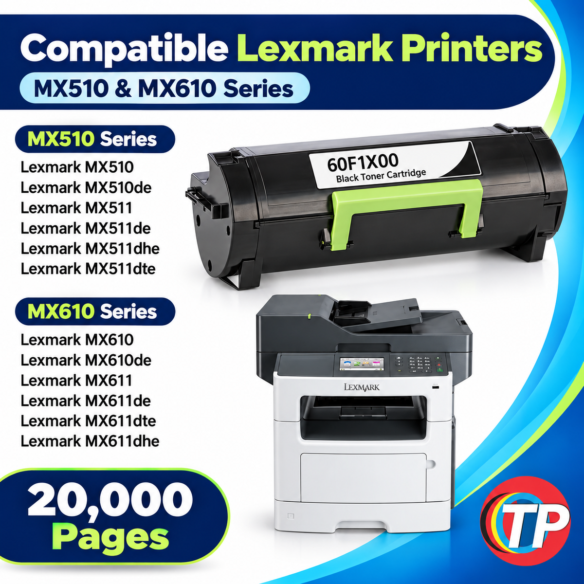 Compatible Lexmark 60F1X00 601X Toner Cartridge Black 20000 Pages