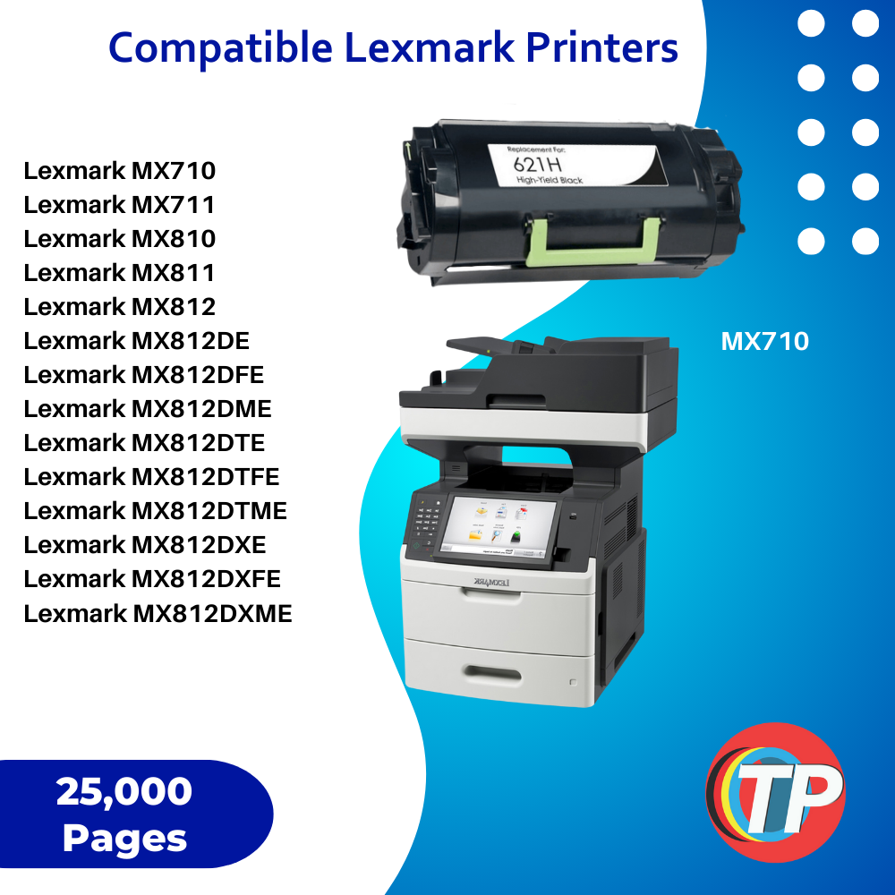 Compatible Lexmark 62D1H00, 621H Toner Cartridge For MX710, MX711, MX810, MX811, MX812 - 25K