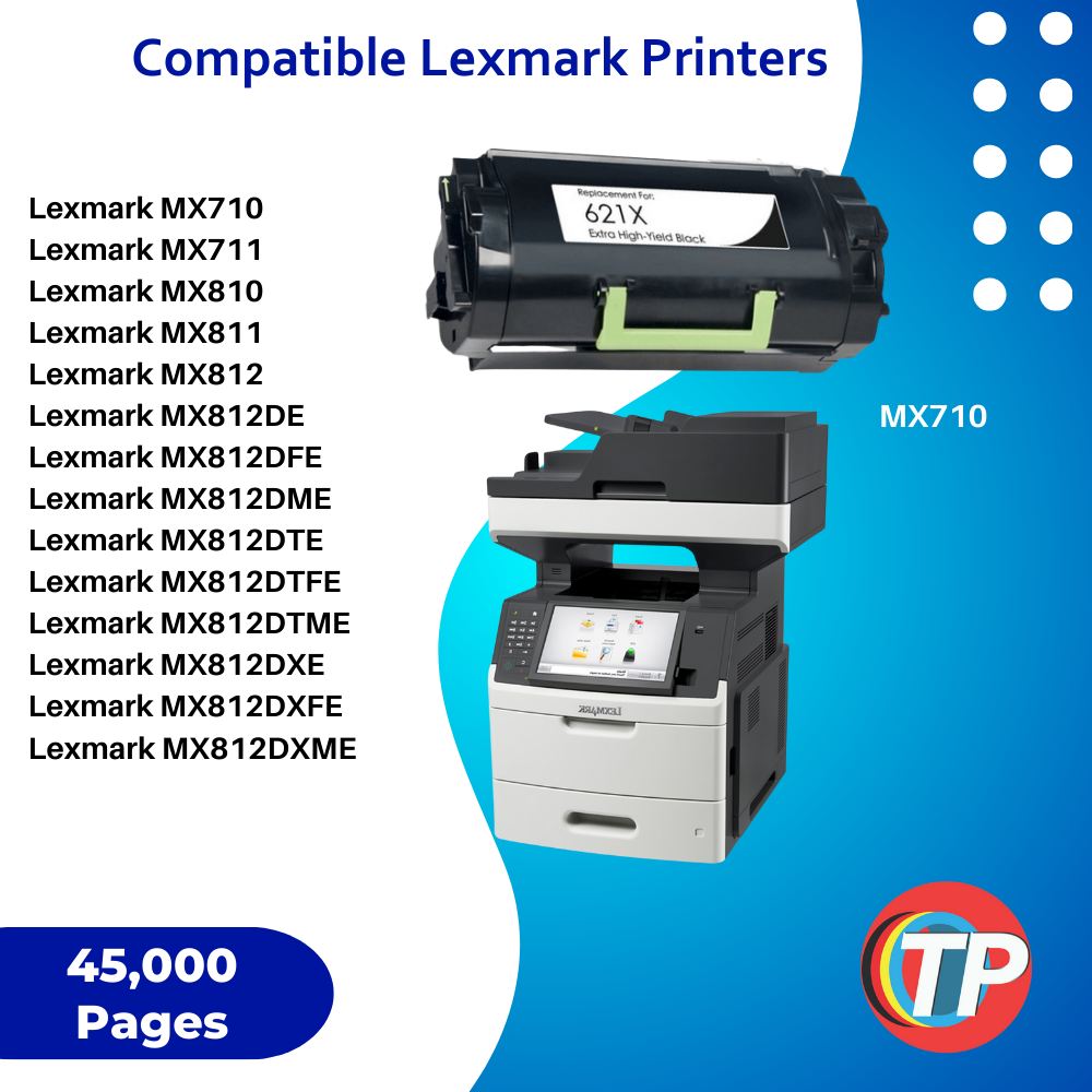 Compatible Lexmark 62D1X00, 621X Toner Cartridge For MX810, MX811, MX812 - 45K