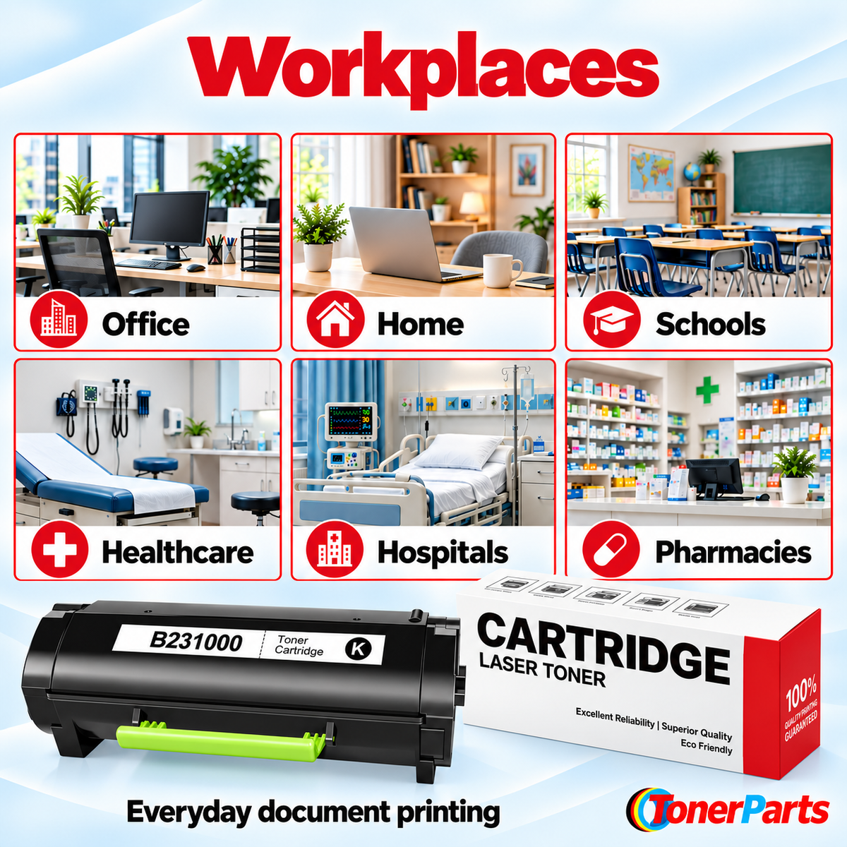 Compatible Lexmark B231000 Toner Cartridge Black 3000 Pages