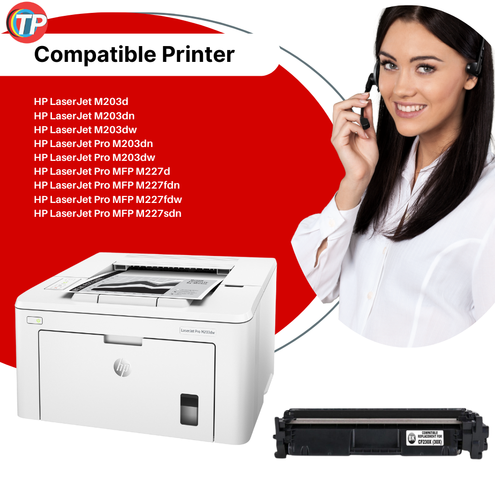 Compatible HP CF230X 30X Toner Cartridge Black 3.5K With Chip