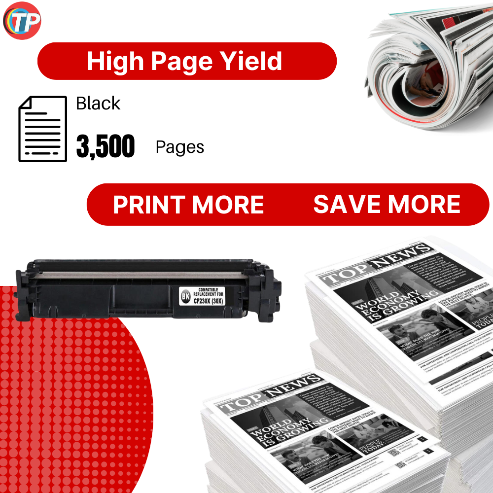 Compatible HP CF230X 30X Toner Cartridge Black 3.5K With Chip