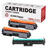 Compatible Canon 051 Toner and Drum Cartridges High Yield Combo Pack