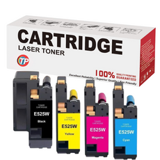 Compatible Dell E525, E525W Toner Cartridges BCYM Value Pack