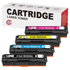 Compatible HP 414A, W2020A, W2021A, W2022A, W2023A Toner Cartridge With Chip 4 Pack