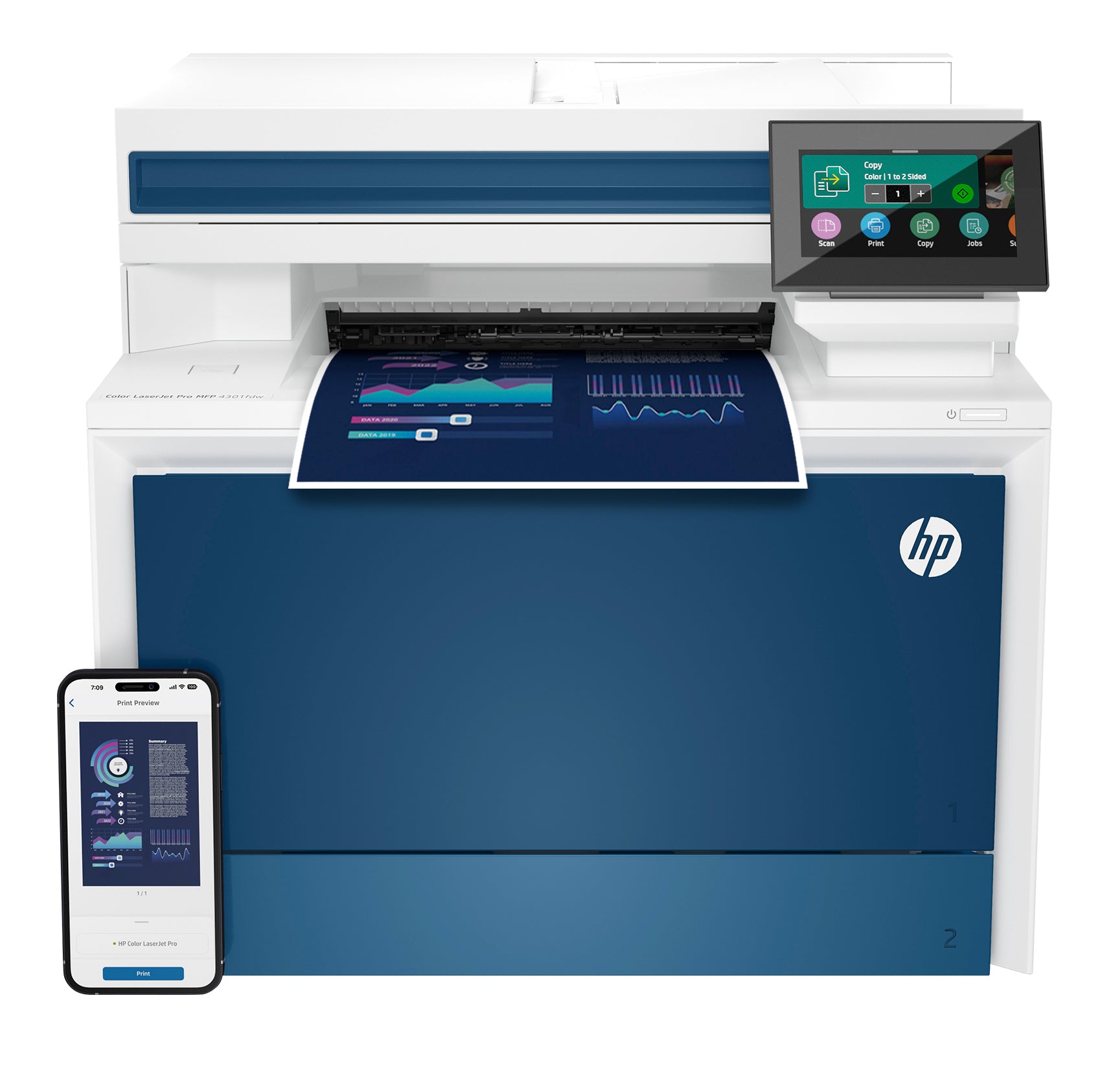 HP Color Laserjet Pro 4301Fdw Multifunction Laser Printer, Copy, Scan, Fax