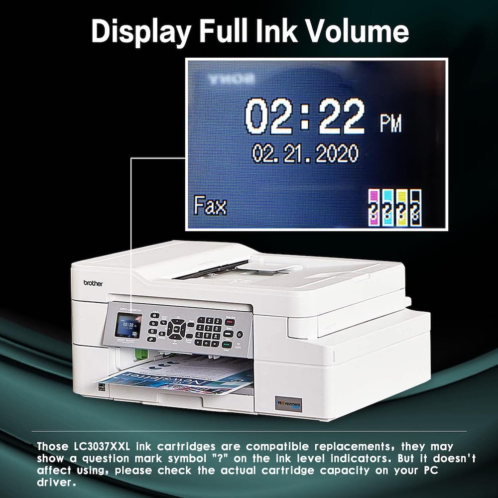 KingJet Compatible Brother LC3037, LC3037 Ink Cartridges BCYM Value Pack 3000 Pages