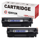 Compatible HP Q2612A, 12A Toner Cartridge Black 2.5K - 2 Pack