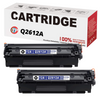 Compatible HP Q2612A, 12A Toner Cartridge Black 2.5K - 2 Pack