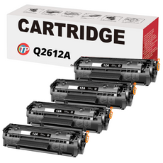 Compatible HP Q2612A, 12A Toner Cartridge Black 2.5K - 4 Pack
