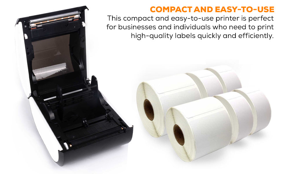 Intekview TLP200 Multi-Format Thermal Label Printer with Bluetooth - Compact Model