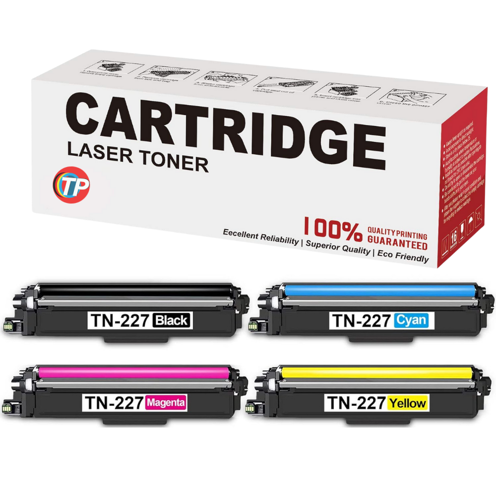 Compatible Brother TN227 Toner Cartridges BCYM 4 Pack - 3000 Pages