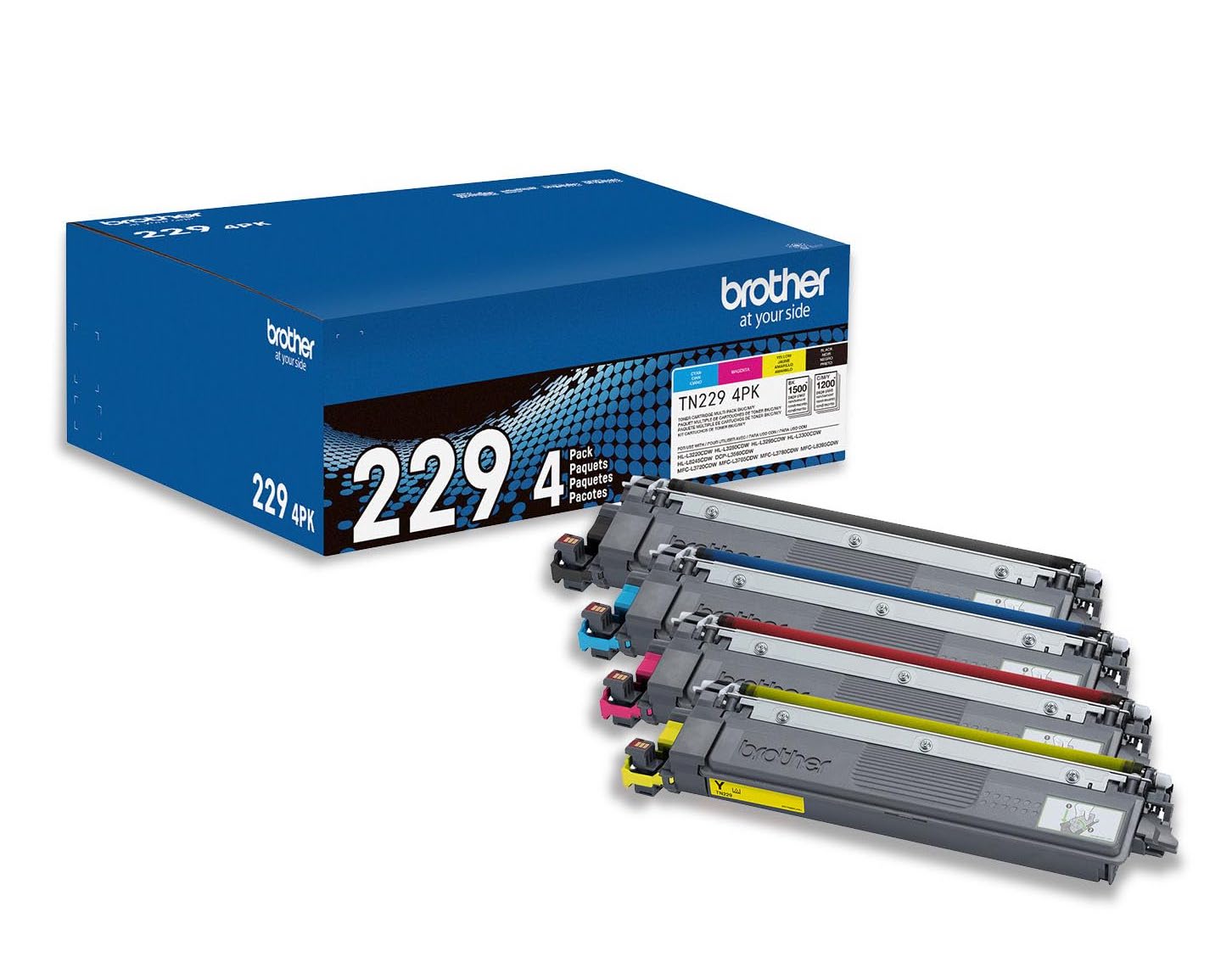 OEM Brother TN229, TN2294PK Toner Cartridges High Yield BCYM 4 Pack