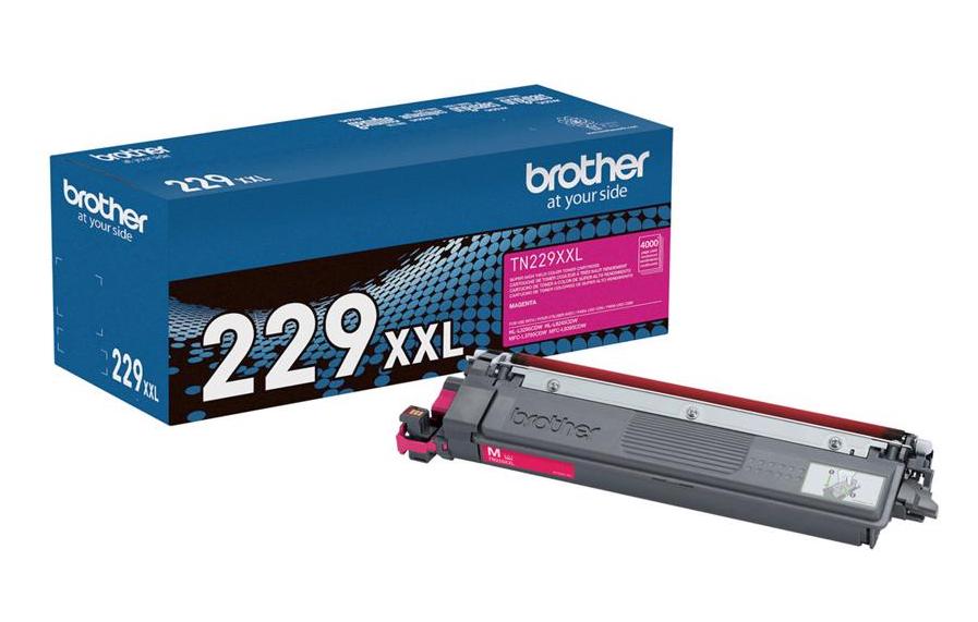 OEM Brother TN229XXLM Super High Yield Magenta Toner Cartridge – 4,000 Pages.