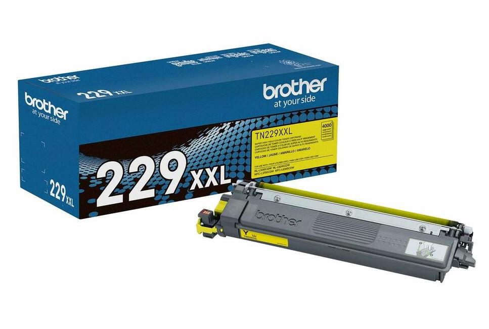 OEM Brother TN229XXLY Super High Yield Yellow Toner Cartridge – 4,000 Pages.