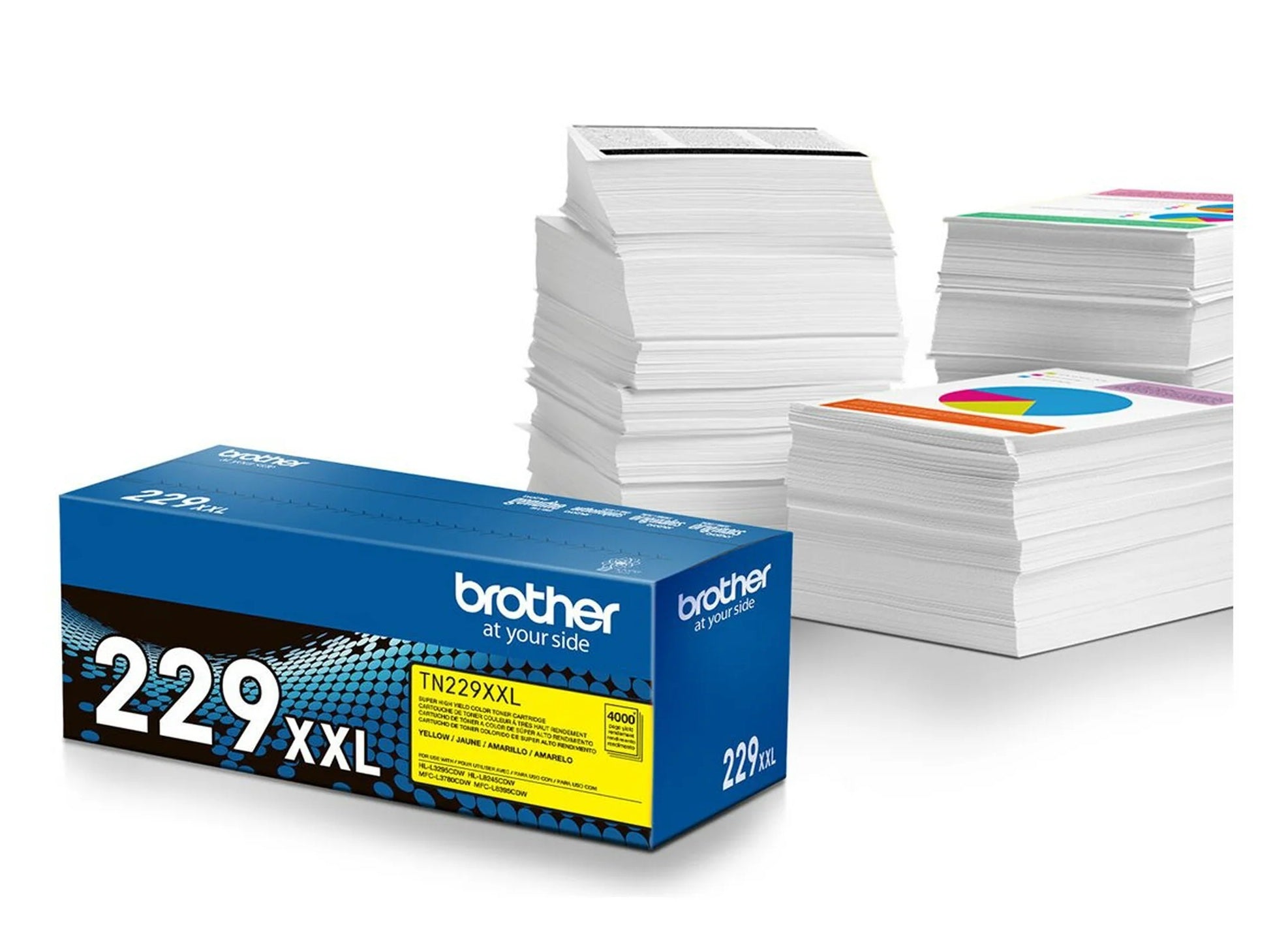 OEM Brother TN229XXLY Super High Yield Yellow Toner Cartridge – 4,000 Pages. Print More and Save