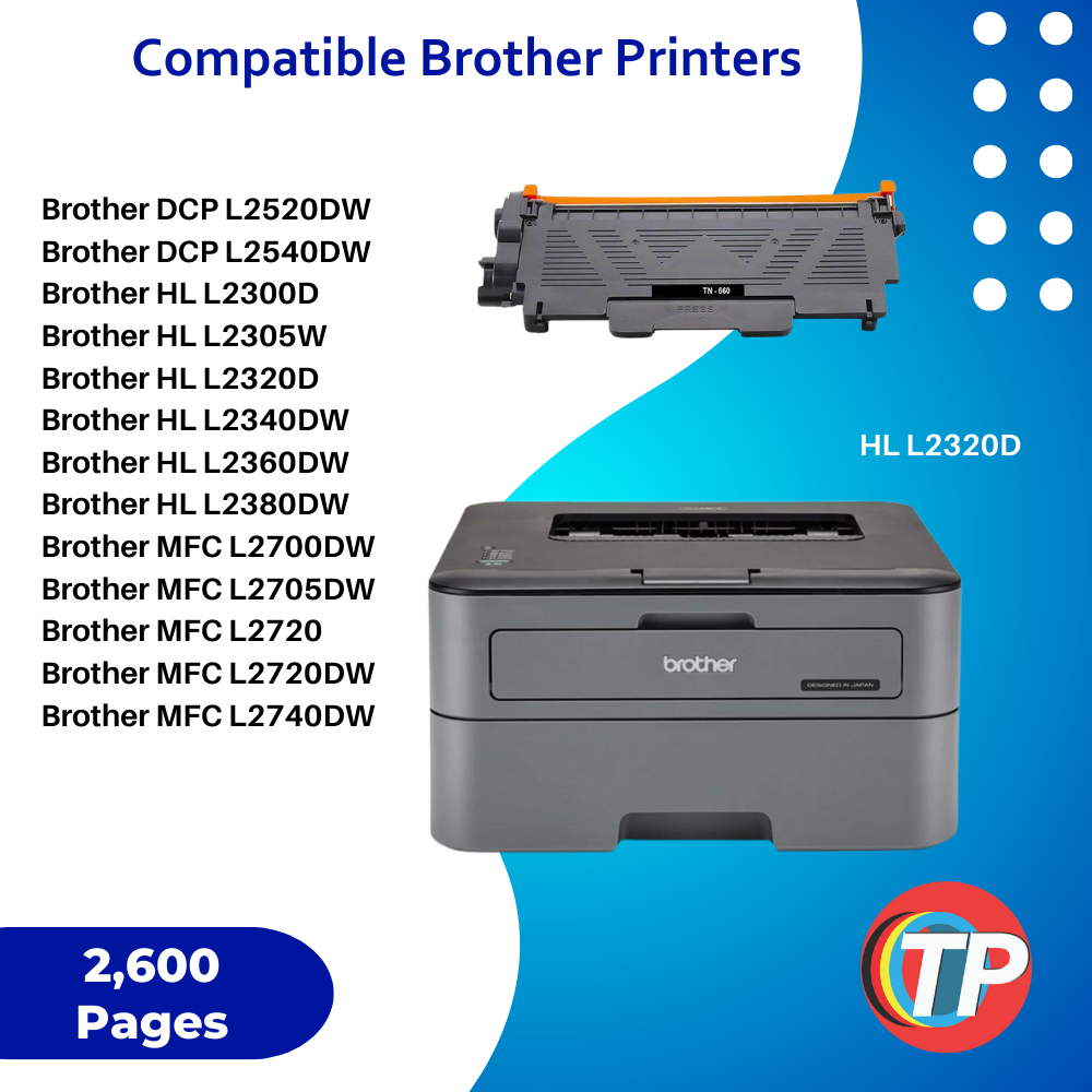 Compatible Brother TN-660 Toner Cartridge Black 2.6K