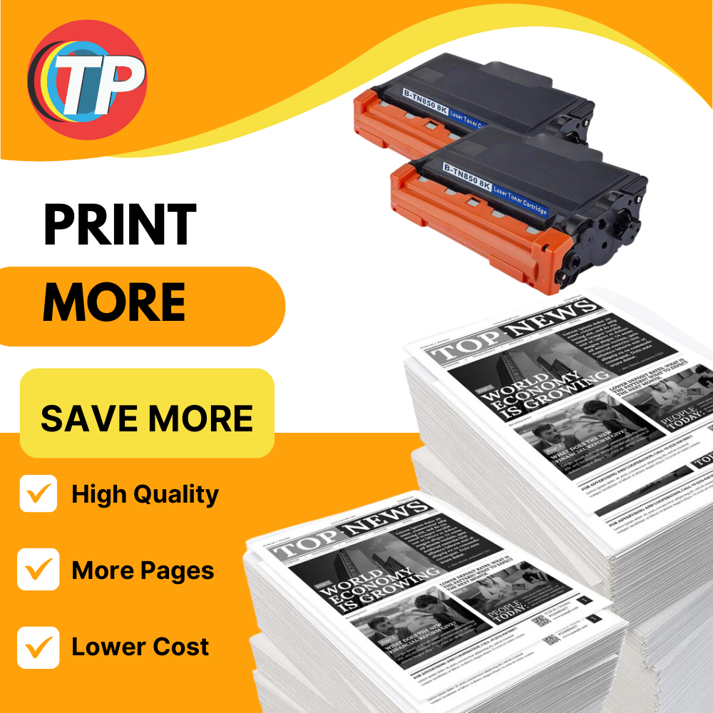 Compatible Brother TN850 Toner Cartridge Black 8.5K 2 Pack