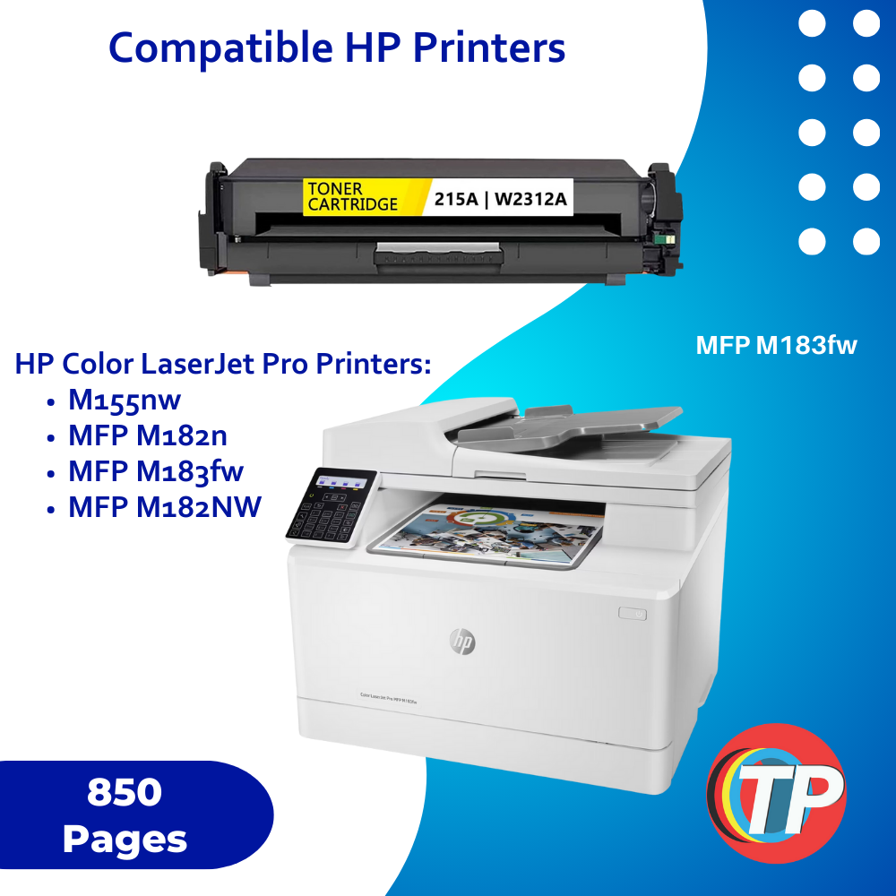 Compatible HP 215A W2312A Toner Cartridge Yellow 850 Pages