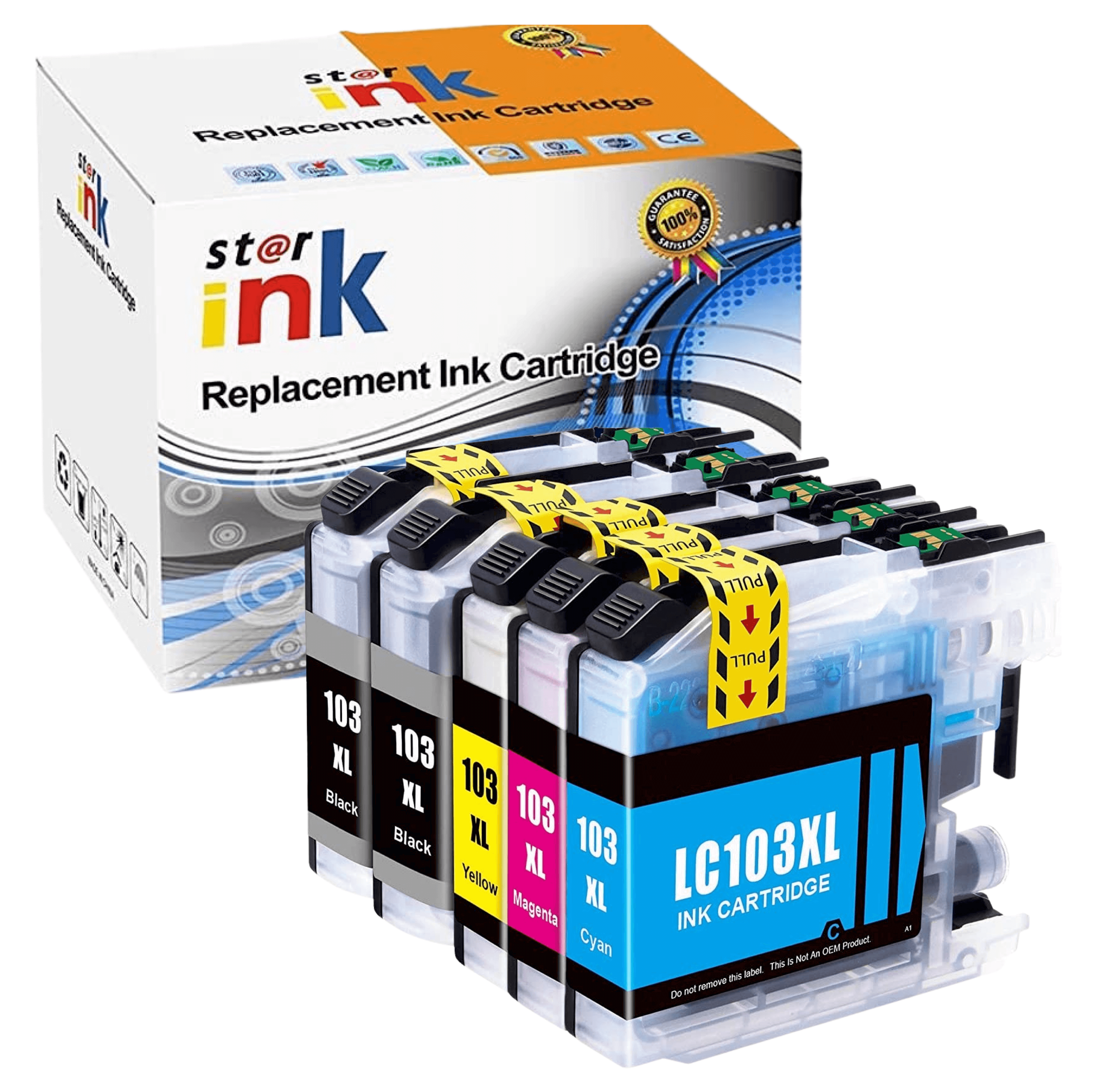 Compatible Brother LC-103, LC103 Ink Cartridges BCYM Value 5 Pack - TonerParts
