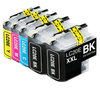 Compatible Brother LC20E, LC-20E Ink Cartridges BCYM 2.4K Pages 5 Pack