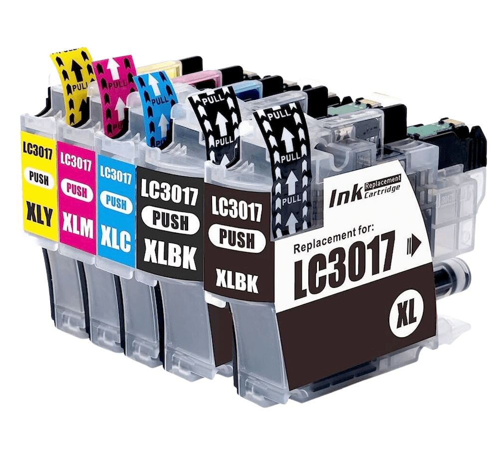 Compatible Brother LC3017XL, LC-3017XL Ink Cartridges Pigment BCYM 5 Pack - TonerParts